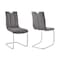 Armen Living Pacific Dining Room Accent Chair in Gray Fabric and Brushed Stainless Steel Finish, PK2 LCPCSIGRFBC - alternate 1